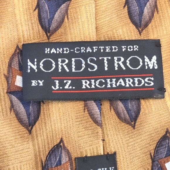 JZ Richards Silk Tie Handmade Necktie America Nordstrom Gold - Picture 4 of 12